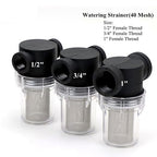 Precision Inline Filter 40 Mesh - 1/2 3/4 1 Inch Stainless Screen for Water Treatment & Greenhouse Systems(1l2 inch)