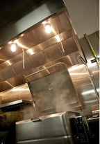 Commercial Kitchen Restaurant Duty Exhaust Hood, Wall Canopy Stainless Steel Exhaust Hood with Baffle Hood Filters, High Temperature Light Fixtures, and 16” Round Exhaust Riser (5' Long Hood)