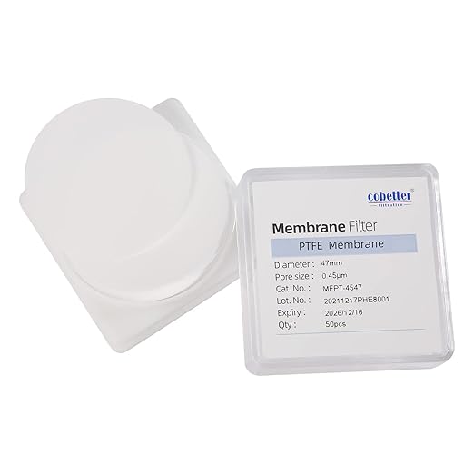 100 PCS PTFE Disc Membrane Filters Hydrophobic 47mm 5.0µm Pore Size