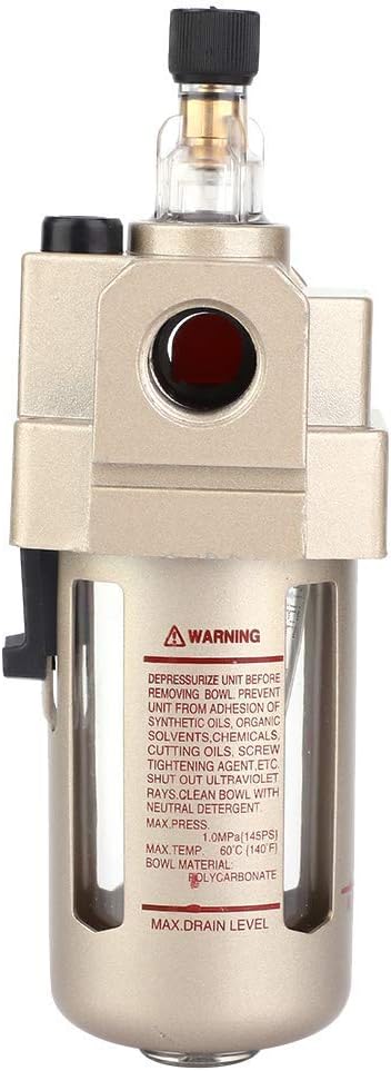 3/8" Compressed Air Line Filter, Air Compressor Drain Oil Mister Water Moisture Trap Separator AL3000-03