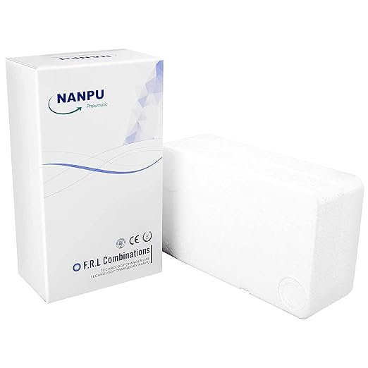 NANPU 1/4" NPT Air Drying System - Double Air Filters, Air Pressure Regulator Combo - Semi-Auto Drain, Poly Bowl