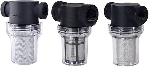 Budget Transparent Inline Filter - 1/2 3/4 1 Plastic Screen for Aquaculture Sediment & Sprinkler Pre-Filtration(G1I2 40 Mesh)