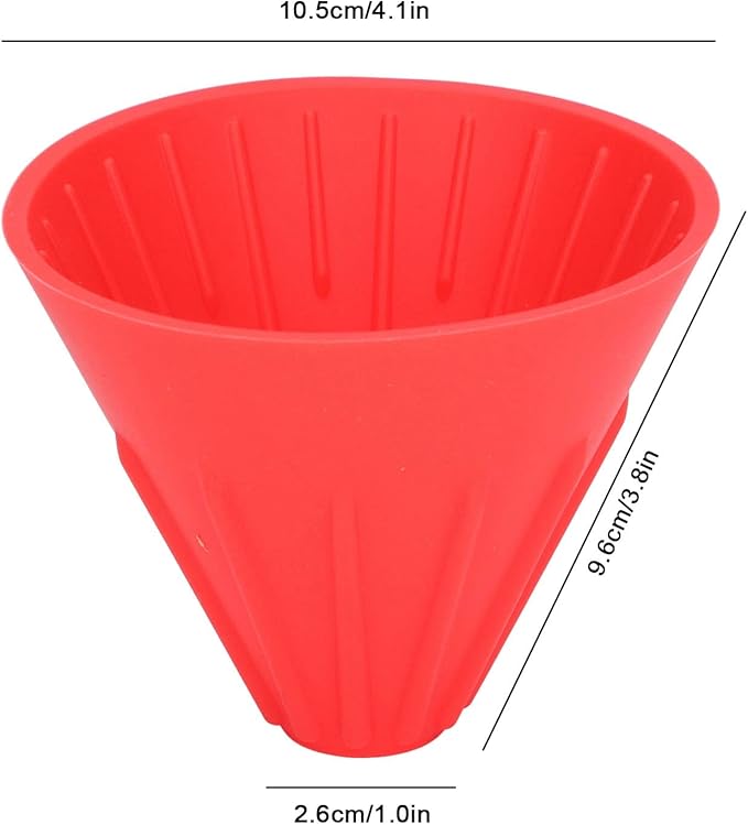 Silicone Coffee Dripper Collapsible Coffee Filter Foldable Silicone Coffee Dripper Portable Reusable Brewing Tool for Travel Camping Office Home Free Lightweight Easy Clean (Red)