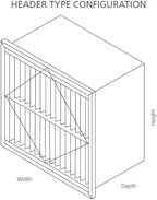 RIGID-PACK 24x24x12 Rigid Box Air Filter – MERV 14/95% ASHRAE HVAC Filter – Radial V-Pleat, Metal Frame, Single Header – High-Efficiency Replacement for Commercial & Industrial Systems