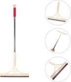 Multifunction Window Squeegee Cleaner with Extendable Handle, Dry and Wet Glass Scraper Brush, Khaki for Bathroom Shower Door and Floor Cleaning