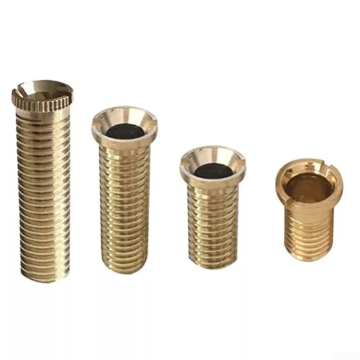 Sink Strainer Screw Connector Brass Alloy Bolts for Wash Basin Strainer Bath Waste Bolt Kitchen Sink Basket Filter Slotted Design for Easy Tightening Copper Color(Brass 4cm)
