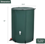 Goplus 100 Gallon Collapsible Rain Barrel, Portable Rain Barrels to Collect Rainwater from Gutter, Rainwater Collection System, Water Storage Tank Catcher Container with Filter Spigot Overflow Kit