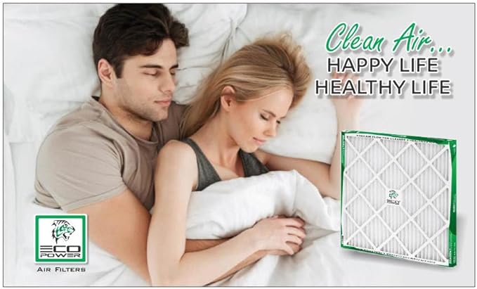 20x20x1 ECO POWER Air Filter MERV 10, Pleated HVAC AC Furnace Air Filters Replacement, Comparable to MPR 1000 & FPR 7 (Actual Size: 19.6 x 19.6 x 0.75 Inches), SB3334