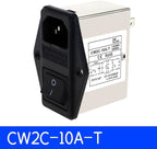 IEC Power Filter, Inlet Power Socket, IEC Socket Power Filter with Built-in Fuse and Rocker Switch, Noise Suppression, Compatible with CW2C-3A-T/CW2B-6A-T/CW2B-10A-T (CW2C-10A-T)