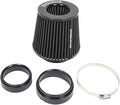 KYOSTAR Universal 3/3.5/4" (75/89/100mm) High-Flow Air Filter, Reusable Cone Cold Air Intake, High Performance, Clamp-On Car High Flow Air Kit, Flange Diameter: 3/3.5/4 Inch, Height: 6.2 Inch, Black
