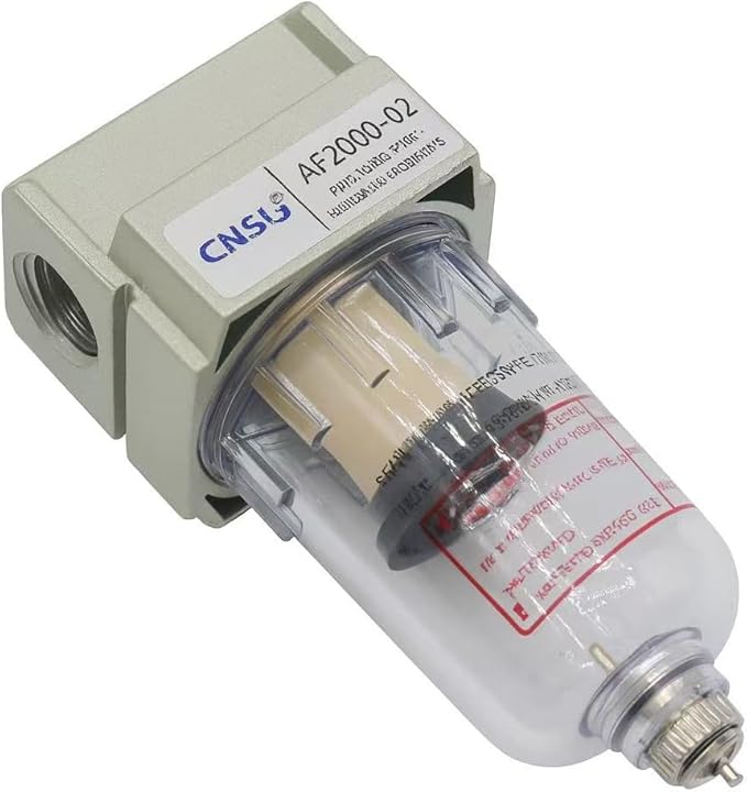 Y H M Industrial Air Line Filter 1/4", 3/8", 3/4" – Compressed Air Moisture & Dust Separator for Pneumatic Tools and Systems (3/8")