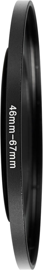 46-67mm Metal Step-Up Ring Adapter Compatible with Mirrorless Cameras DSLR Lens, UV CPL ND Filter Thread Converter, Black
