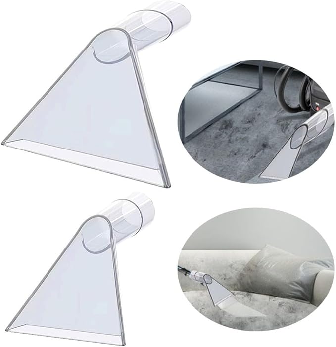Upholstery Nozzle Spray Extraction Tool Carpet Sofa Cleaner Attachment,Transparent Design, Clear Tips Plastic Vacuum Accessory For Portable Truck Cleaning Equipment Fabric Furniture(large clear tip)