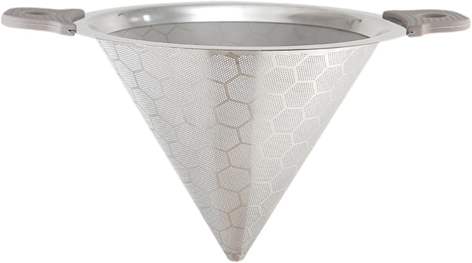 Tea Filter Pour Over Cone Double Handle Portable Stainless Steel Multipurpose