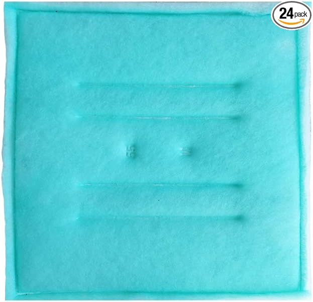 Hiton Paint Booth Tacky Intake Filter Pad 20x20 (24 Pack), Series 55 Spray Booth Intake Filter for Air Filter System(Internal Wire)