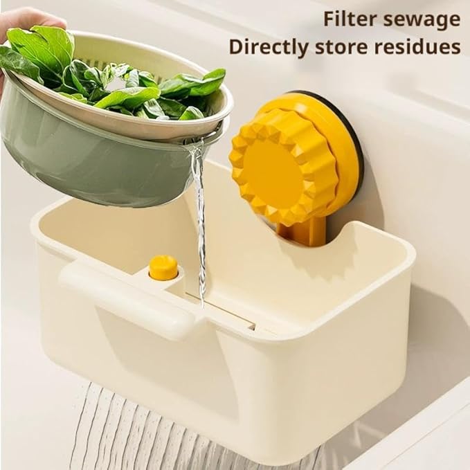 2Pcs Kitchen Sink Strainer Drainer Basket with Suction Cup,Food Waste Filter Basket,Sponge Brush Holder for Kit-chen Home,Efficient Kitchen Waste Management (Green)