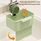 2Pcs Kitchen Sink Strainer Drainer Basket with Suction Cup,Food Waste Filter Basket,Sponge Brush Holder for Kit-chen Home,Efficient Kitchen Waste Management (Yellow)