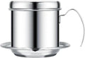 Stainless Steel 304 Vietnamese Coffee Filter Cup Drip Pot Simple And Portable Household Coffee Filter Cup Traditional Tool(Silvery)