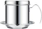 Stainless Steel 304 Vietnamese Coffee Filter Cup Drip Pot Simple And Portable Household Coffee Filter Cup Traditional Tool(Silvery)