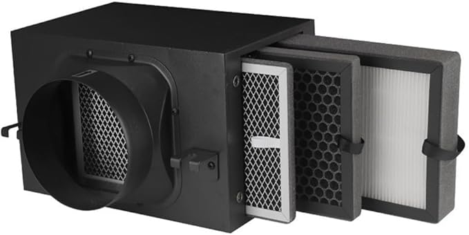 Activated Carbon And HEPA Air Filter For Removal Of Airborne Dust, Smoke, And Fumes Designed For Use With Fresh Air Outlets And Smoke Exhaust Systems(L HEPA Filter)