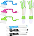 8pcs Window Cleaning Brush Set with Groove and Crevice Brushes for Wet and Dry Use, Multi-Functional Window Slot Scrubber Tools for Home and Car Cleaning