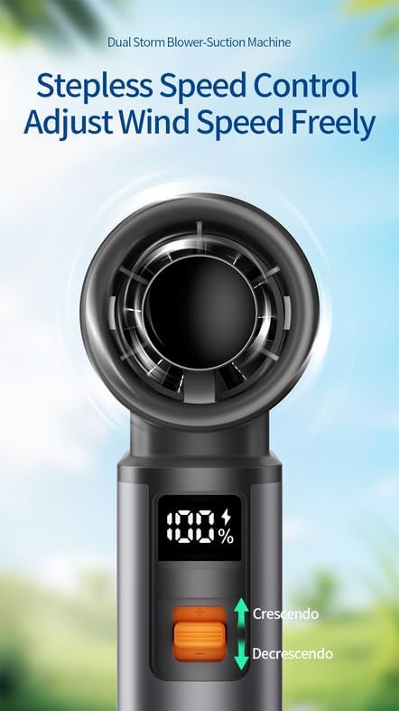 joic 130,000 RPM Powerful 100 Speed Portable Fan, High Speed Turbo Air Blower/Cleaner, 8000mAh Battery Handheld USB C Rechargeable, For Heat Beach Camping BBQ Cooling Hiking Gift For Men Women Kids