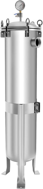 2" NPT Fluid Filter, 304 Stainless Steel - 2 Bag Filter Housing, 150PSL High Pressure Filtration System, 40t/h High Pressure Filter Available for Whole House
