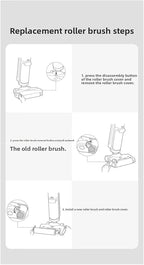 Vacuum Cleaner ，compatible For Xiaomi Mijia， W20 2c/ 4c/ 2lite Cordless Wet Dry Floor Cleaning Machine Scrubber Roller Brush Home Accessories(1pcs)