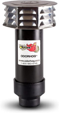 OdorHog Metal Cap Slip On Vent Stack Pipe Filter 2" Black ABS, Removes Outdoor and Sewer Odor Problems (2.0-inch)