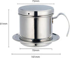 Stainless Steel 304 Vietnamese Coffee Filter Cup Drip Pot Simple And Portable Household Coffee Filter Cup Traditional Tool(Black)