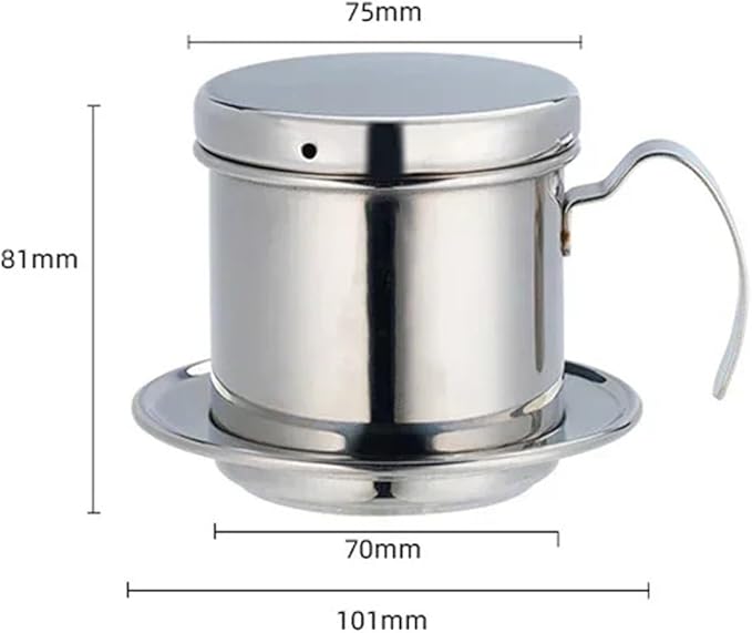 Stainless Steel 304 Vietnamese Coffee Filter Cup Drip Pot Simple And Portable Household Coffee Filter Cup Traditional Tool(High temperature pai)