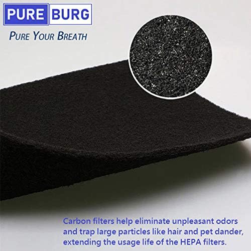 PUREBURG Replacement Activated Carbon Filter Compatible with Mity Rain Mini Portable disktop Range Hood,10-Pack Air Clean Dust VOCs Odor Smoke in Kitchen