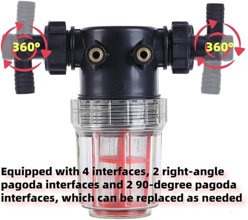 3/4''1/2''hose barb filter, sedimentation filter accessories for inlet water of pressure washer (304 stainless steel, with 40 mesh and 100 mesh filter screens)