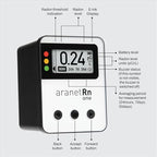 Radon One – Fast Home Radon Detector with 10-Minute Response, E-Ink Display, Battery Powered, Portable Real-Time Radon Monitor for Basements & Indoor Air Monitoring (Green)