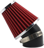 High Performance 48mm Motorcycle Air Filter, Dirt Bike Air Filter Compatible with HONDA YAMAHA SUZUKI ATV SSR TTR Dirt Bike, Inlet ID 48mm-Red