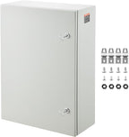 VEVOR Steel Electrical Box, 28 x 20 x 10 in, Cold Rolled Steel Electrical Enclosure Box, Wall-Mounted Outdoor Electrical Electronic Equipment Enclosure with Mounting Plate Hinges Lock, IP66 Waterproof