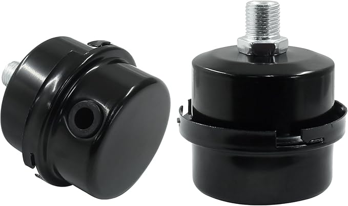 Hordion 2 Pack Air Compressor Silencer, 1/4" Thread Air Compressor Intake Filter Sound Muffler Replacement Parts 13mm for Blowers Generators Exhaust Ports