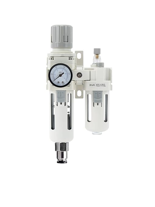 3/8" PT Compressed Air Filter Regulator Lubricator Combo Water/Oil Trap Separator Air Filter Pressure Regulator Automatic Drainage AC3010-03D (3/8" NPT, Automatic Drainage)