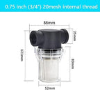 Budget Plastic Water Filter 1/2-1 - Lightweight Pre-Strainer for Fish Tanks, Garden Hose & Outdoor Plumbing(0.75 Inch 20 Mesh in)