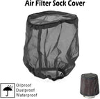 Air Filter Cleaner Kits, Motorcycle Waterproof Air Filter Rain Sock Dustproof Protective Cover Fits for Harley (Size S), Black#S