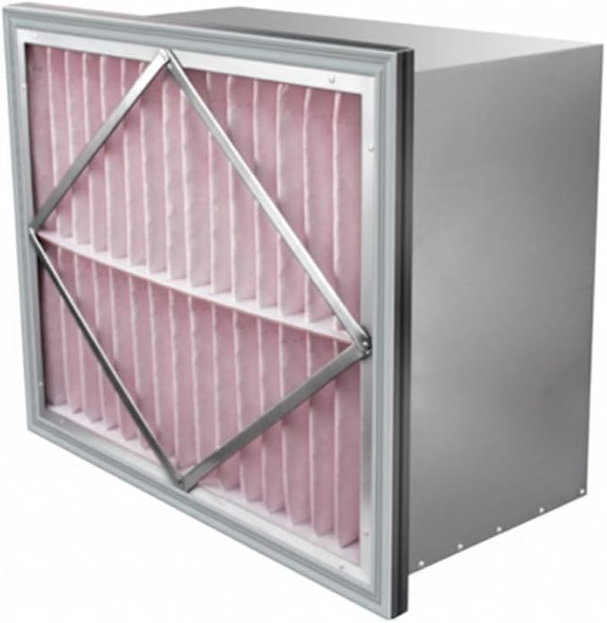 RIGID-PACK 20x20x12 Rigid Box Air Filter – MERV 15/98% ASHRAE HVAC Filter – Radial V-Pleat, Metal Frame, Single Header – High-Efficiency Replacement for Commercial & Industrial Systems