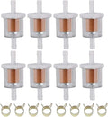 Tvent 1/4" Fuel Filter 691035 493629 for brigs and straton with Fuel line Camp Replacement for Kawsaki 49019-0027 49019-7001 845125 Motorcycle Motor Lawn Tractor Mower (Pack of 8)