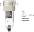 Vacuum Water Droplet Separator Pipeline Filter AMJ AMJ3000-03B AMJ4000-04B-C 1Pcs(AMJ4000-04B)