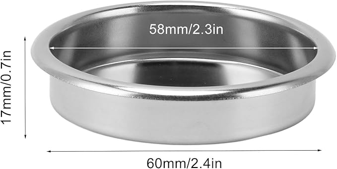 58mm Backflush Inser, Stainless Steel Coffee blind Filter Portable Blind Filter Basket for Espresso Machines Home 60x17x58mm