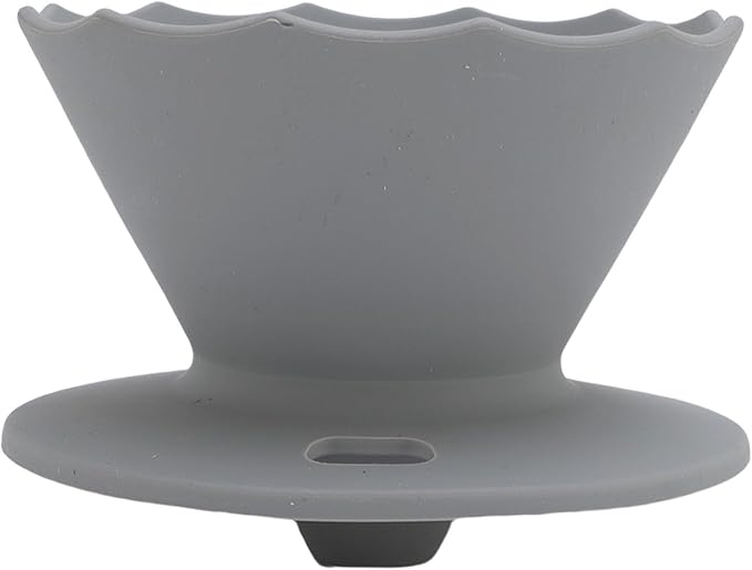 Pour Over Coffee Dripper Silicone Food Grade Portable Hand Brewed Coffee Filter Cup for Travel Outdoor Camping Home Use Lightweight Foldable Easy to Clean Dishwasher Safe Durable (Gray)