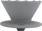 Pour Over Coffee Dripper Silicone Food Grade Portable Hand Brewed Coffee Filter Cup for Travel Outdoor Camping Home Use Lightweight Foldable Easy to Clean Dishwasher Safe Durable (Gray)