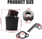 Air Filter Adapter Jet Kit for Predator 301cc 420cc 11hp 13hp 15hp GX340 GX390 389cc Stage 1 Mini Bike Parts Go Kart Golf Cart Lawnmower Water Pump Pressure Washer Generator OHV Engine (Black)