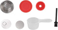 Reusable Coffee Capsule, Stainless Steel Coffee Filter Cup Set, Coffee Capsule Cup with Pressed Powder Cover for Coffee Maker (Red)