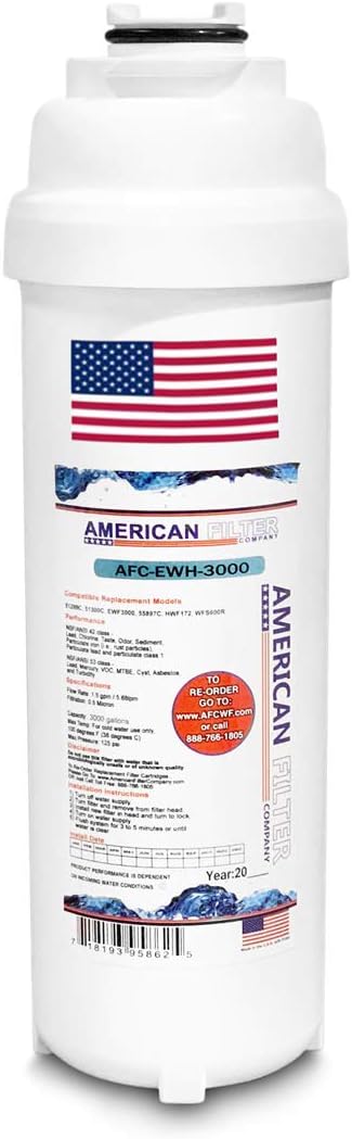 American Filter Company®, Water Filter, Model # AFC-EWH-3000, Compatible with Elkay(R)51300C Water Fountain Station Fillers 1-Filter