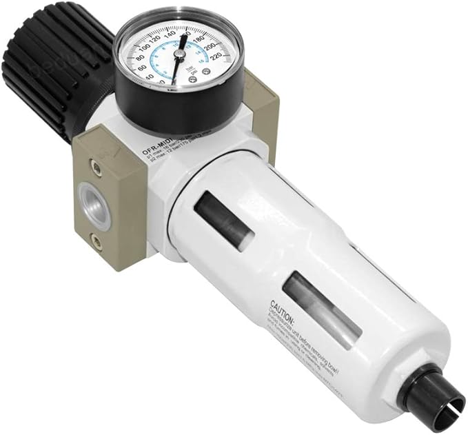 Beduan Compressed Air Pressure Regulator Filter 1/2"NPT,Water/Oil Trap Separator Combo Tool Compressor Filter(MIDI)